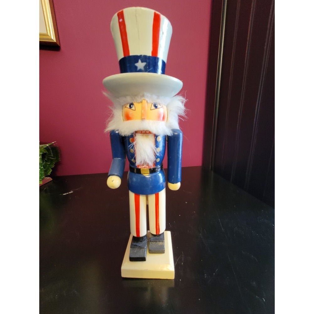 Patriotic Wood Nutcracker 10 Inch Red White Blue Patriotic Nutcracker 1992